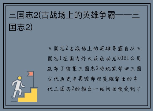 三国志2(古战场上的英雄争霸——三国志2)